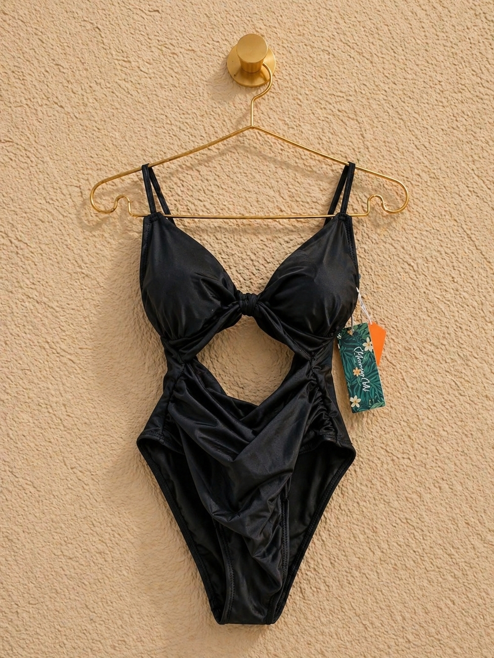 Black Cutout One-Piece Swimsuit - Women